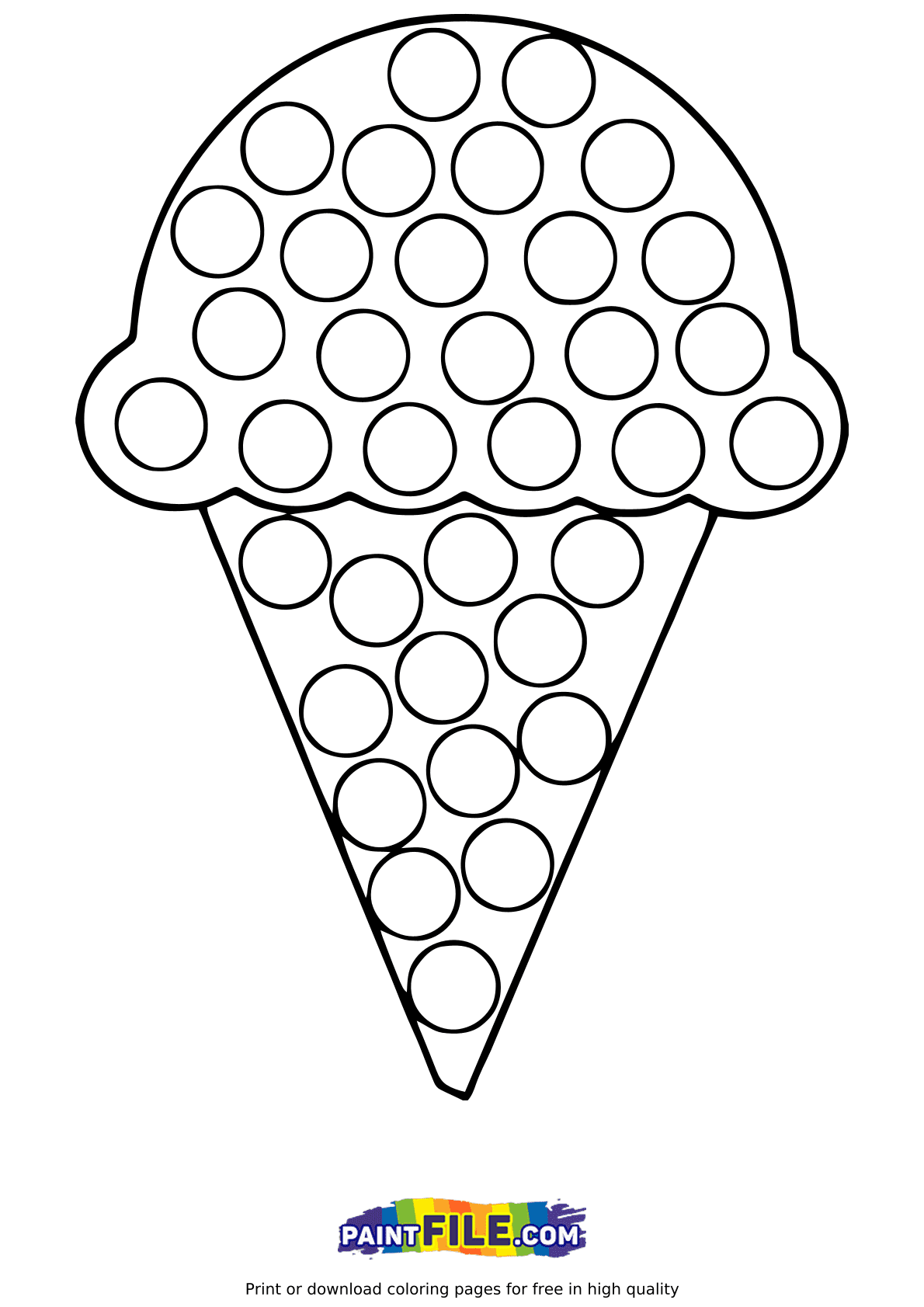 Chocolate Ice Cream Pop It Coloring Page
