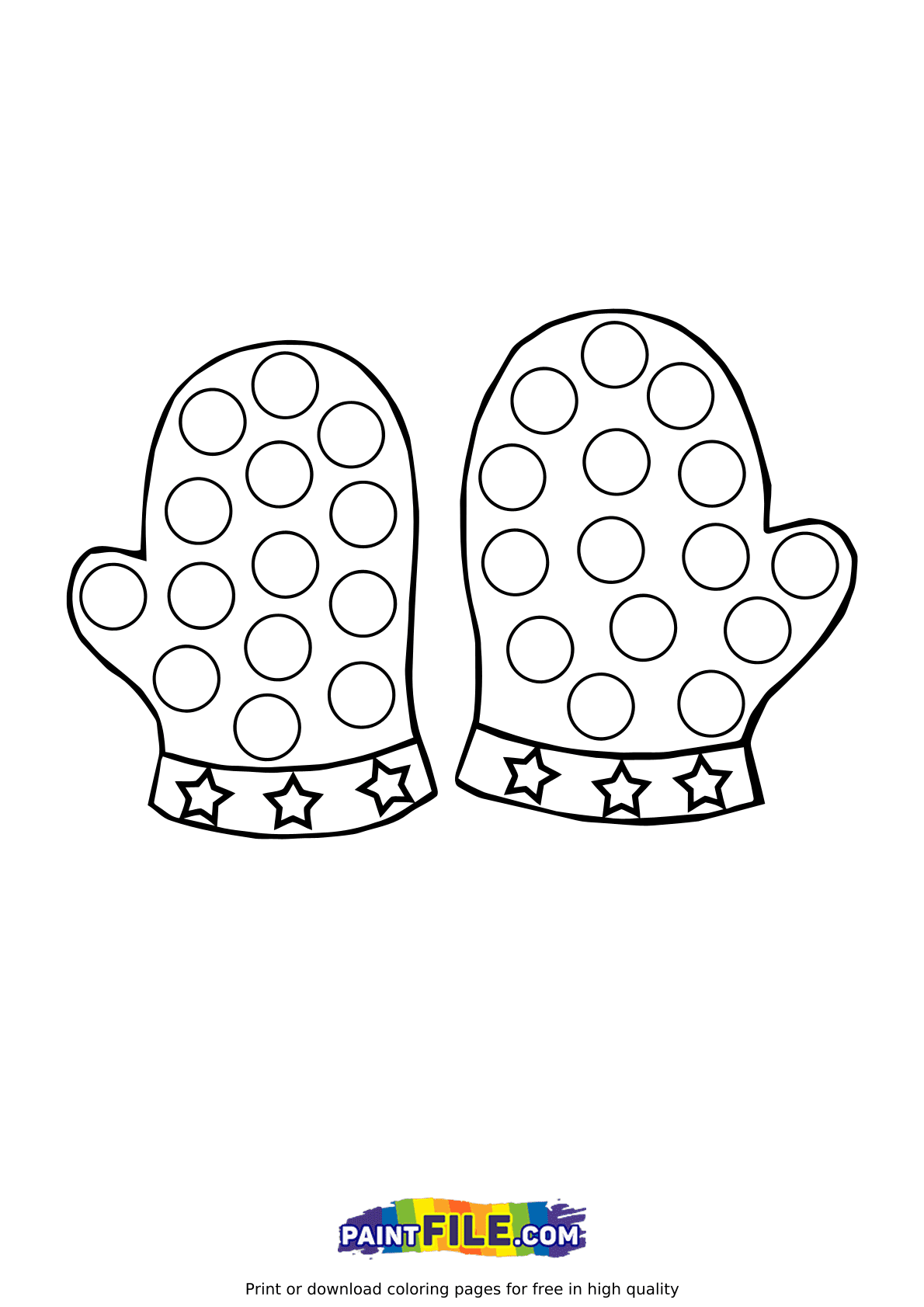 Christmas Mittens Pop It Coloring Page
