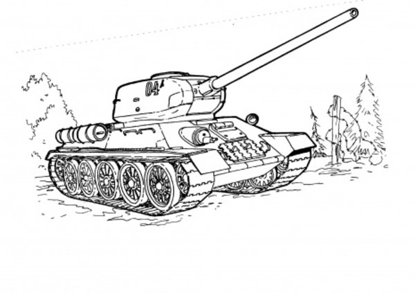 The Tank Fighting Coloring Page