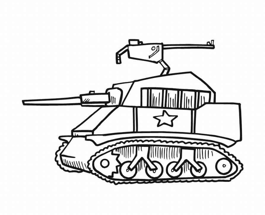 دبابة مع نجمة من دبابة