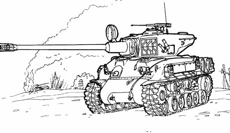 Tank Move Forward Coloring Page