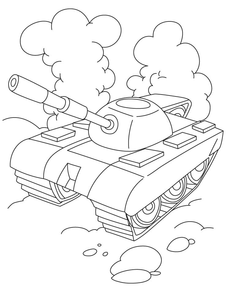 A Simple Tank Coloring Page