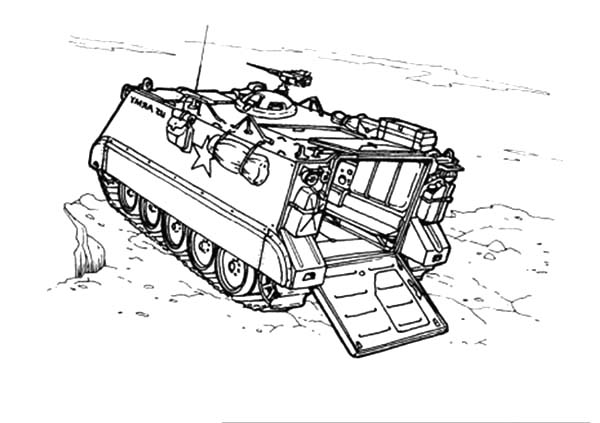 Tank tekening kleurplaat afdrukken
