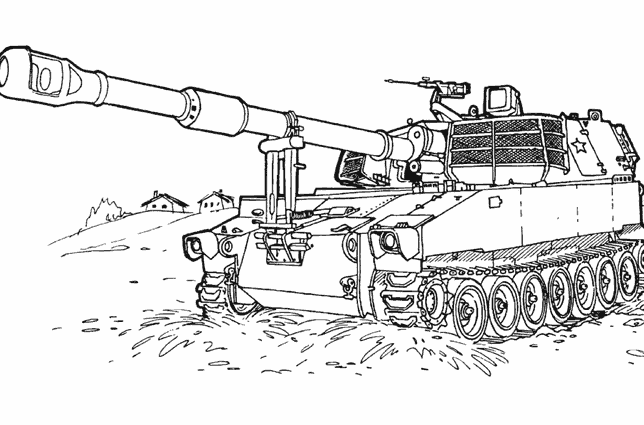 Réservoir avec canon long de Tank