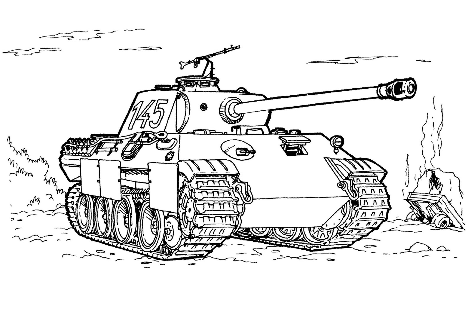 Tank Bring A Number Coloring Page