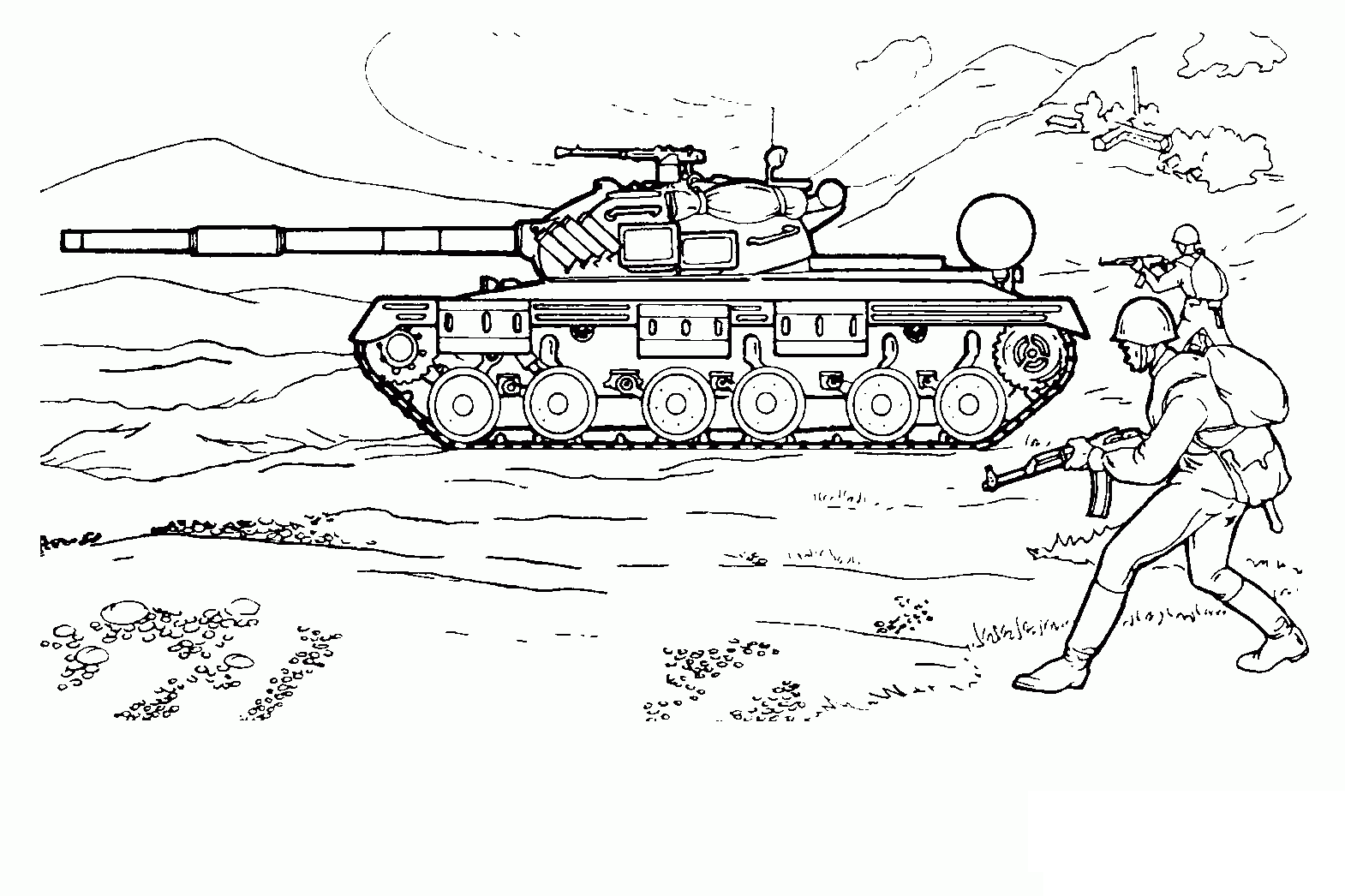 Tank Army Coloring Page