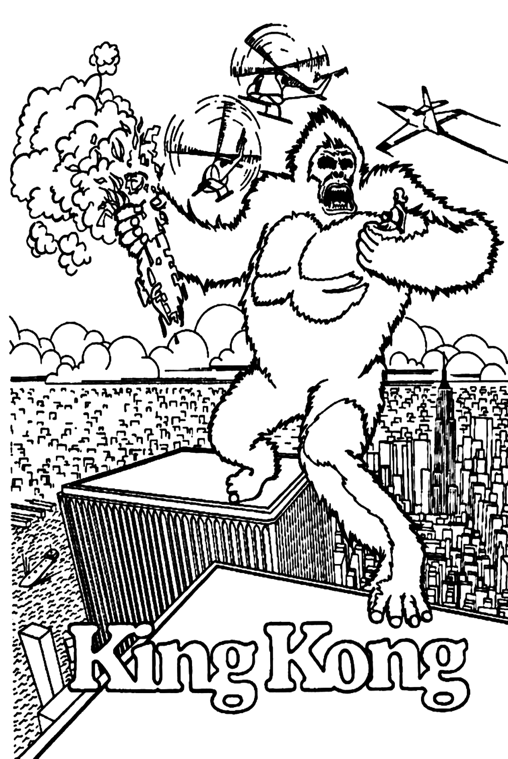 King Kong vs Godzilla Coloring Page Coloring Pages King Kong Coloring