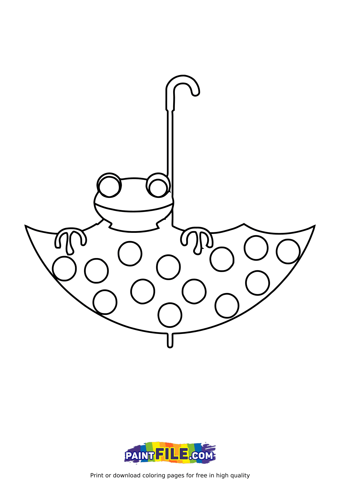 Frog In Umbrella Pop It Coloring Pages