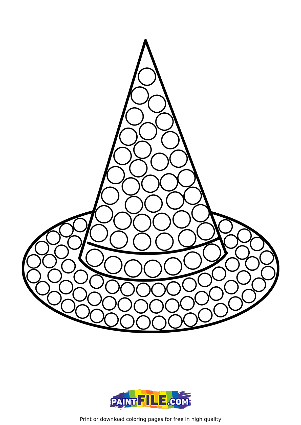 Halloween Witch Hat Pop It Coloring Page