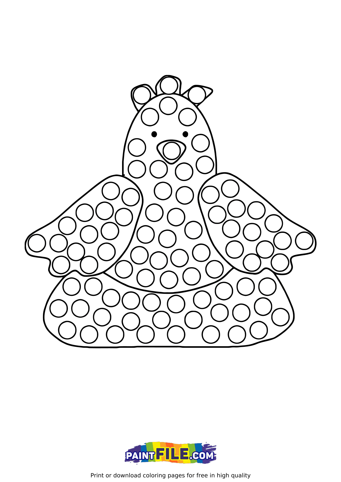 Hen On The Nest Pop It Coloring Page