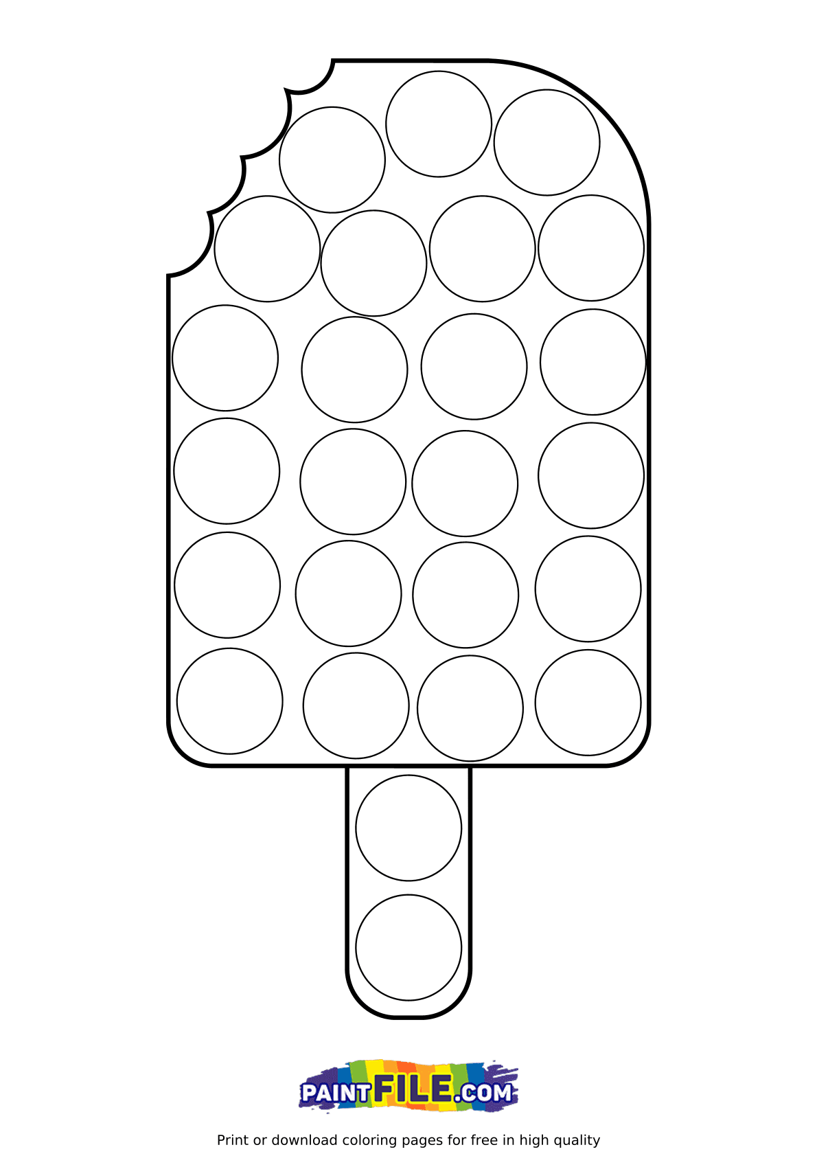 Ice Cream On Stick Pop It Coloring Page
