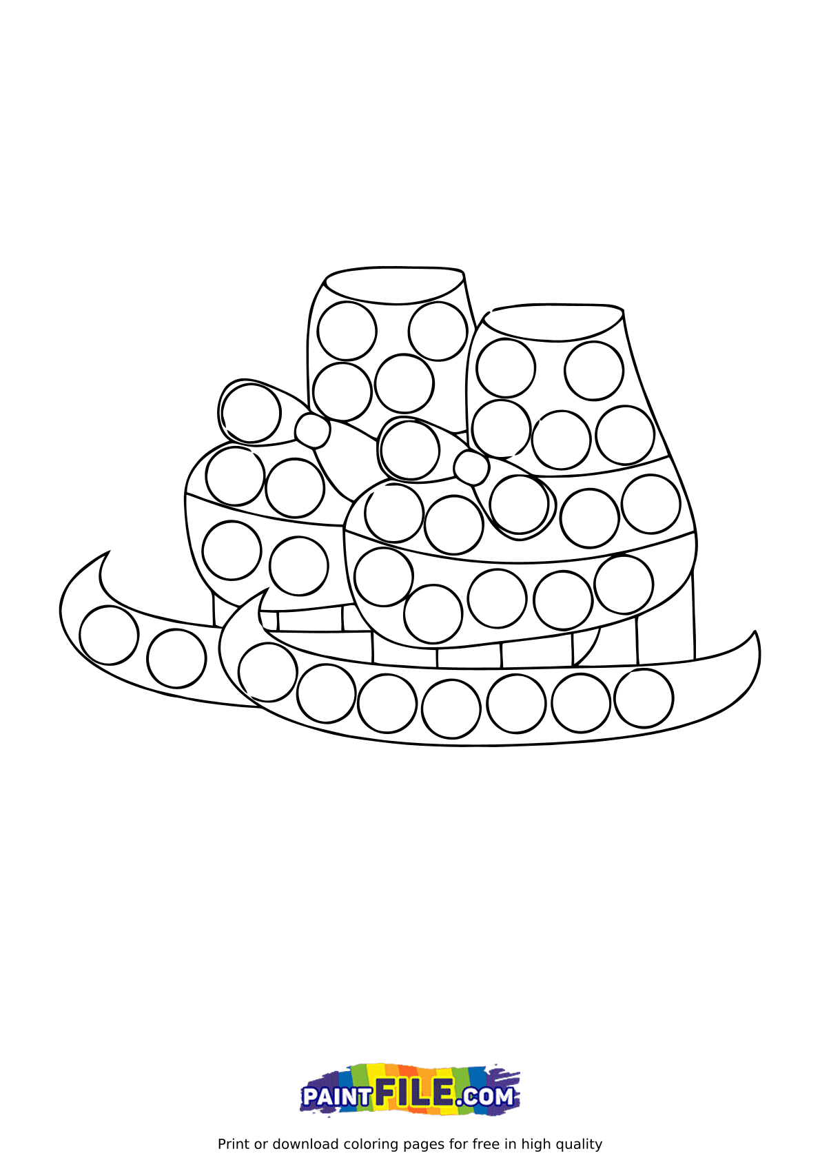 Ice Skates Pop It Coloring Pages