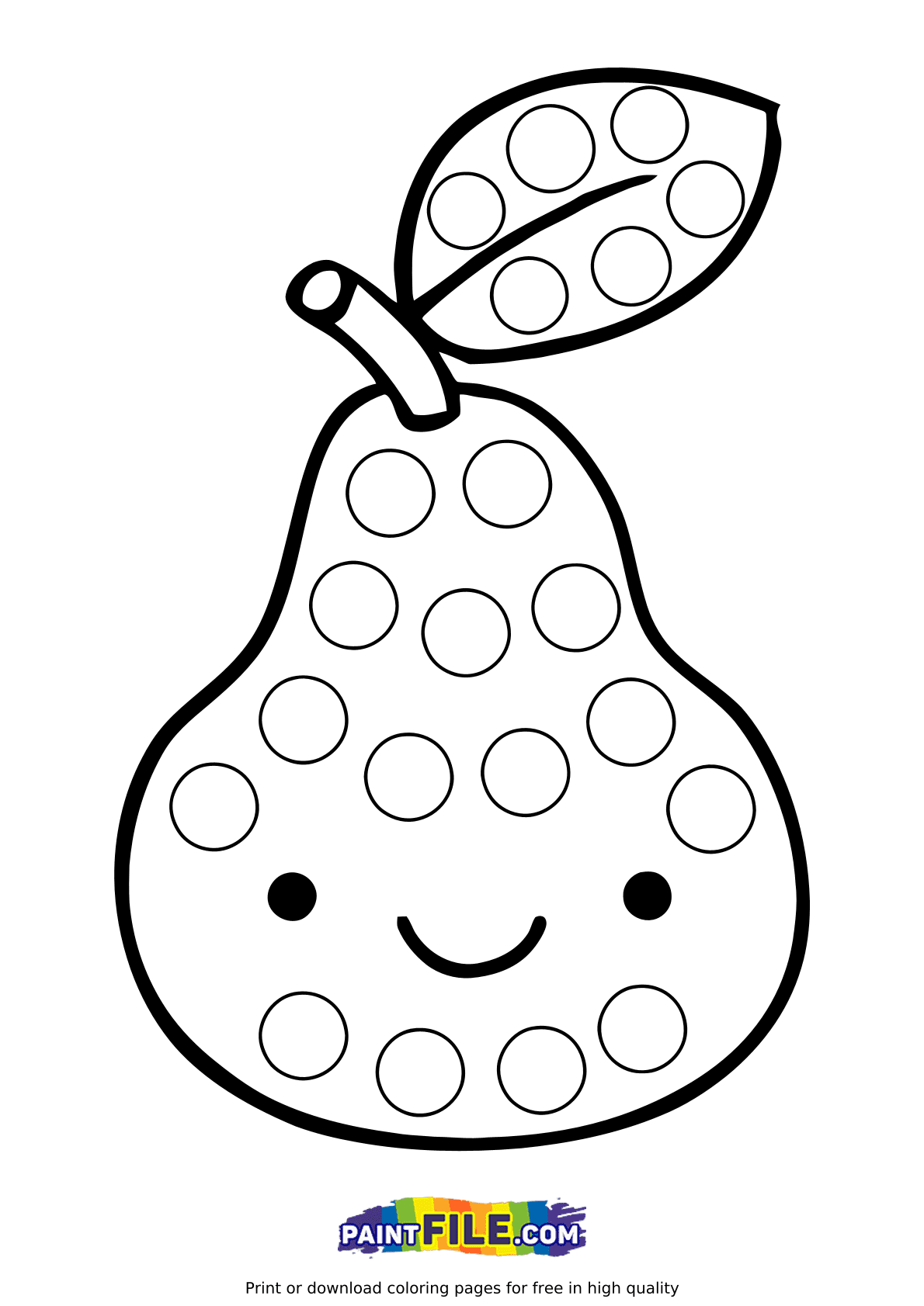 Pear Pop It Coloring Page