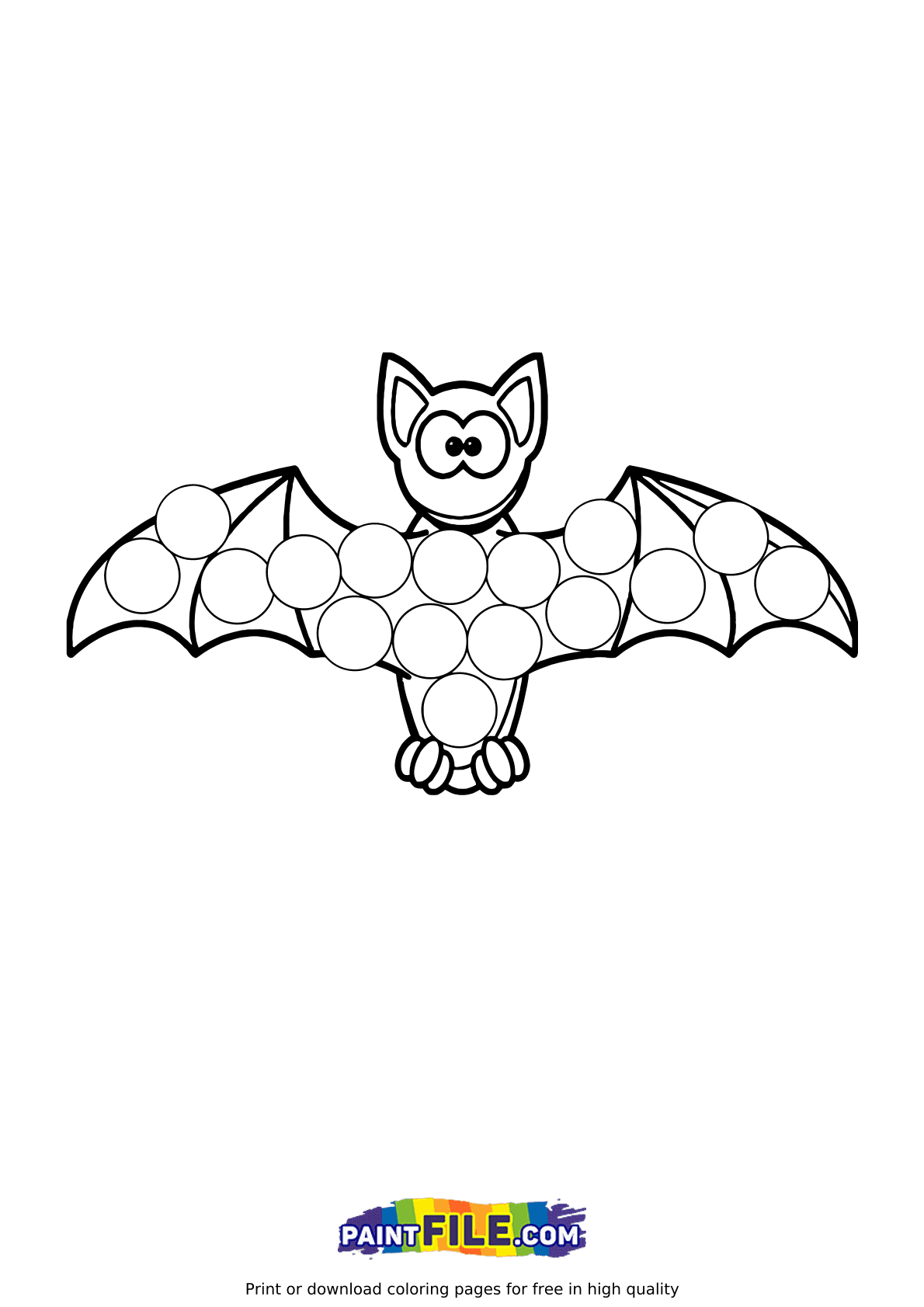 Pop It Bat Coloring Page