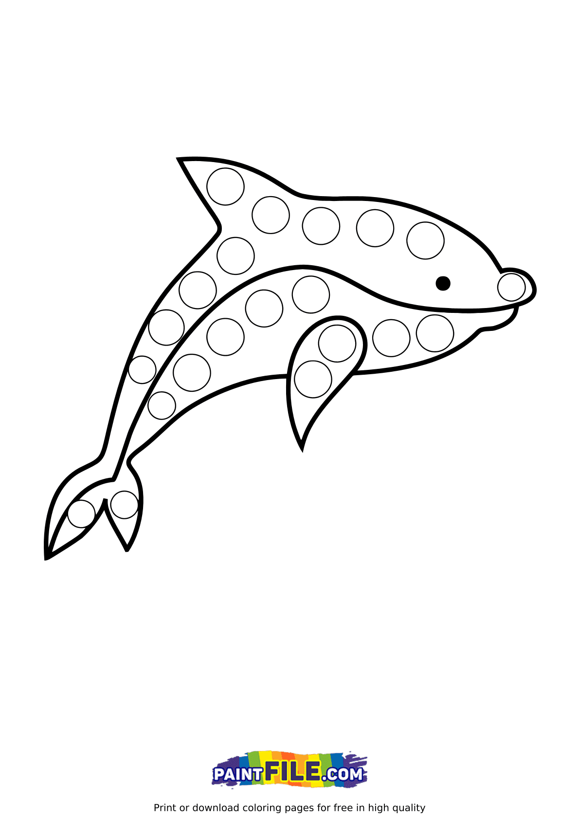 Pop It Dolphin Coloring Page