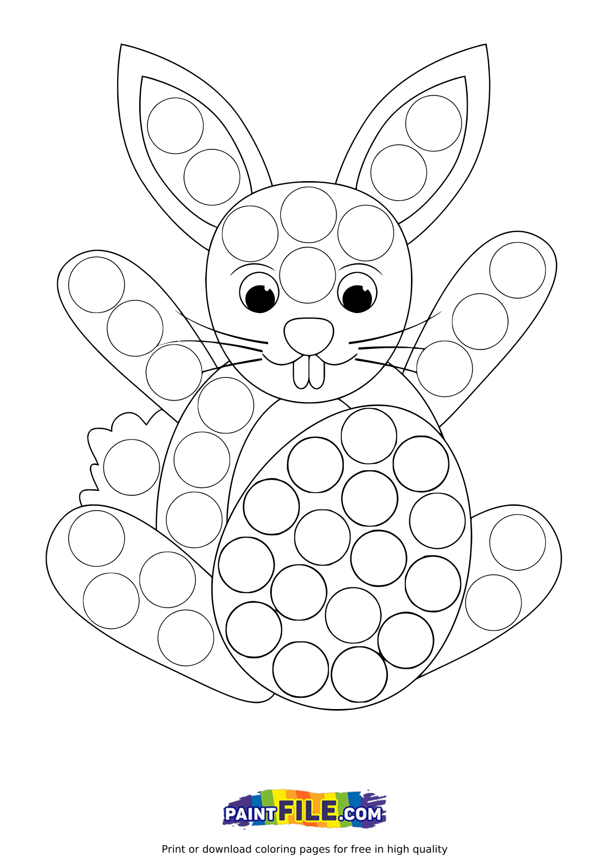 Pop It Easter Bunny Coloring Pages