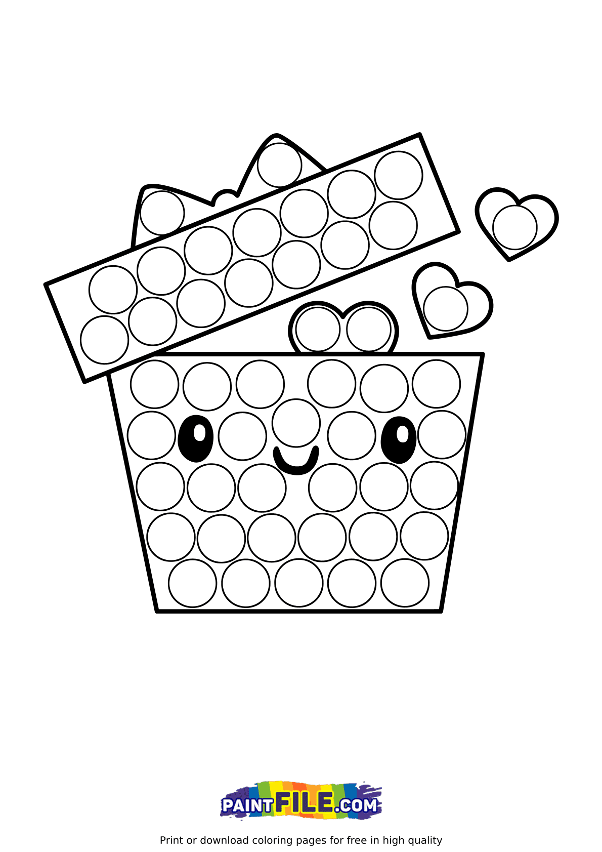 Pop It Gift Box Coloring Page