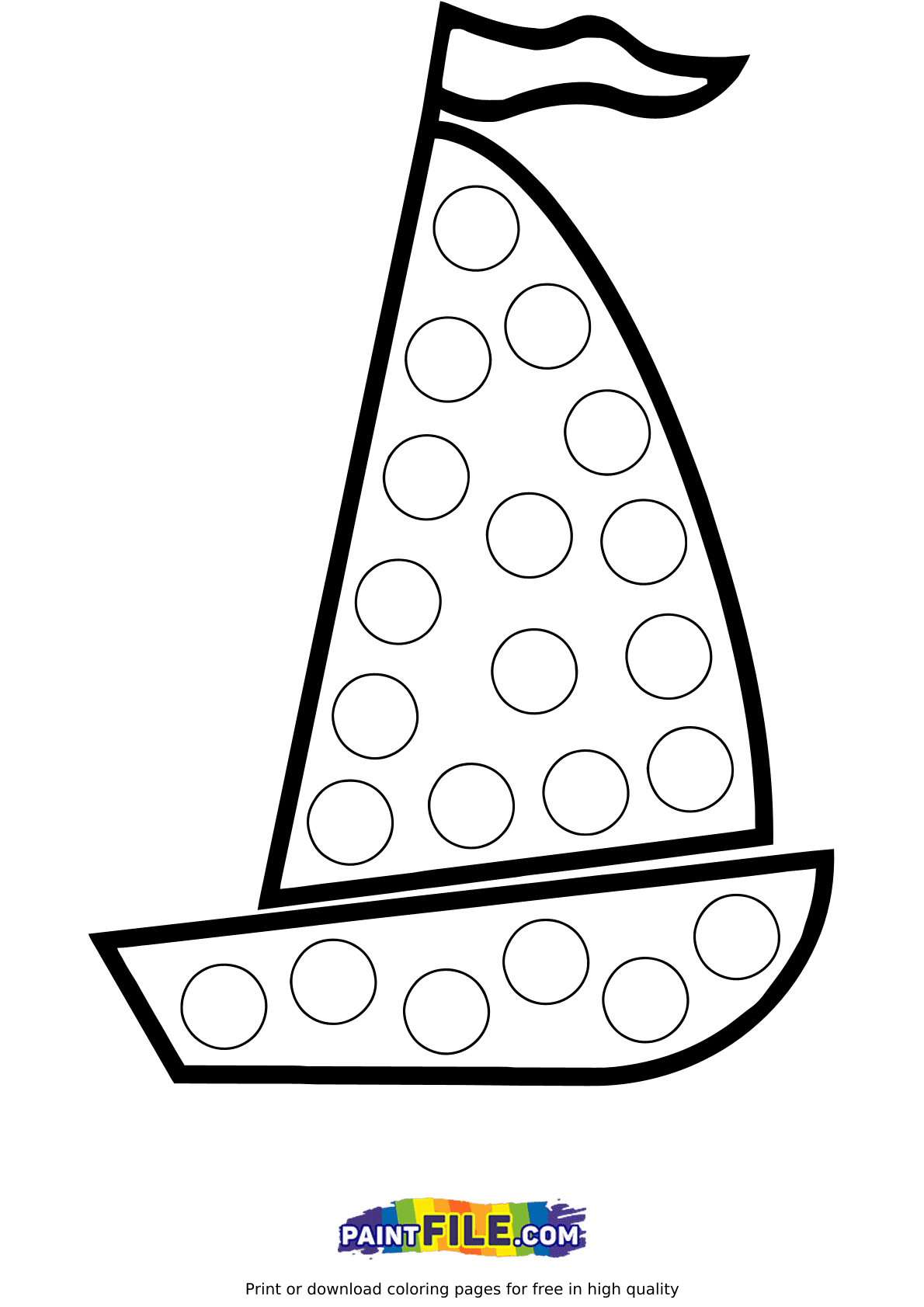 Pop It Sailboat Coloring Pages