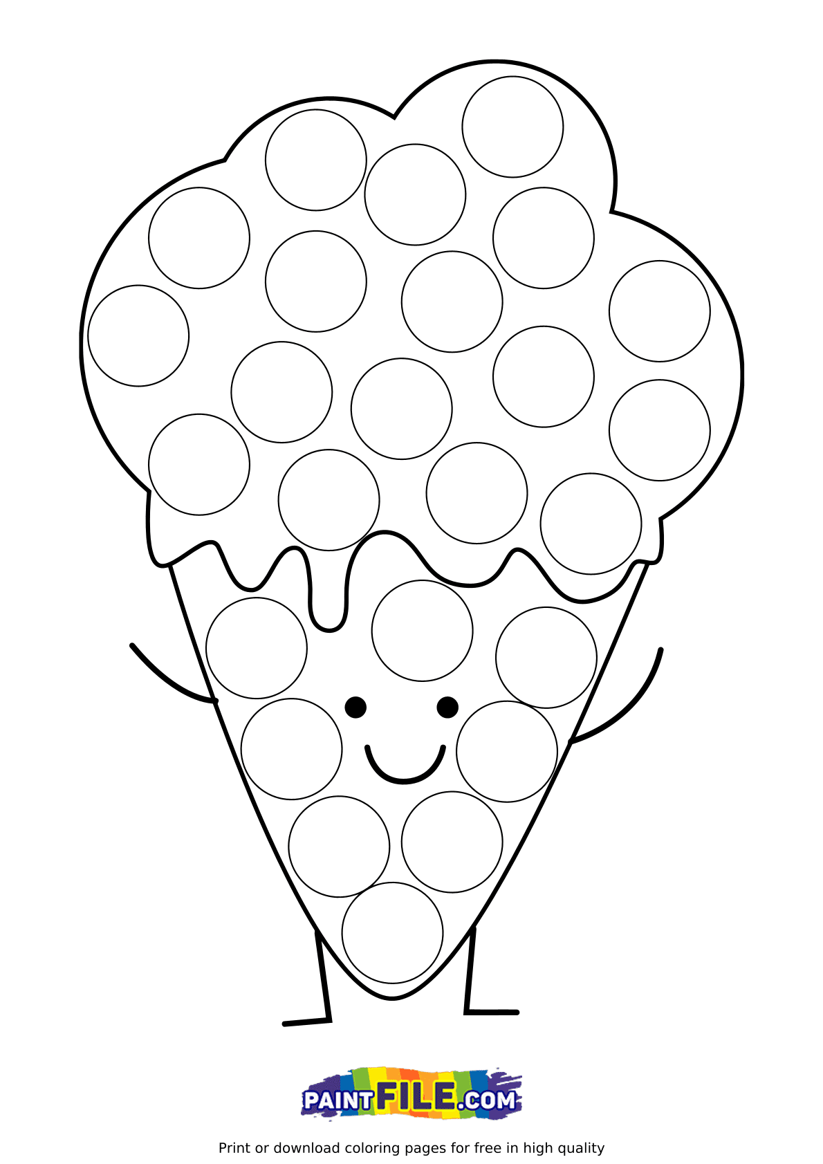 Pop It Ice Cream Coloring Pages