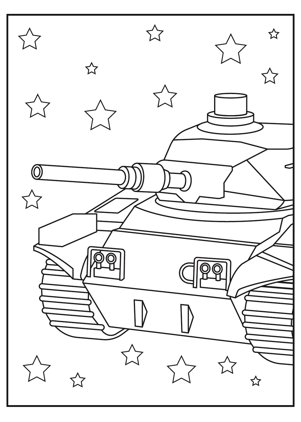 Tanque e muitas estrelas do tanque