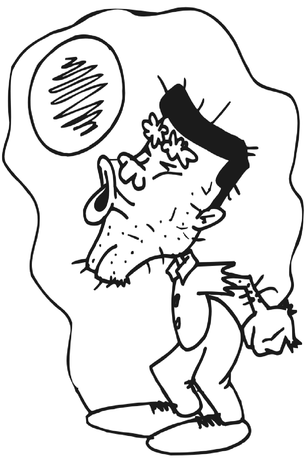 Funny Cartoon Werewolf Coloring Page
