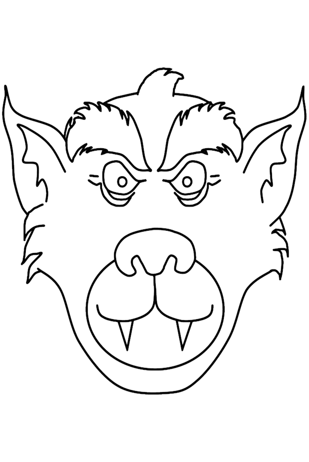 Coloriage tête de loup-garou