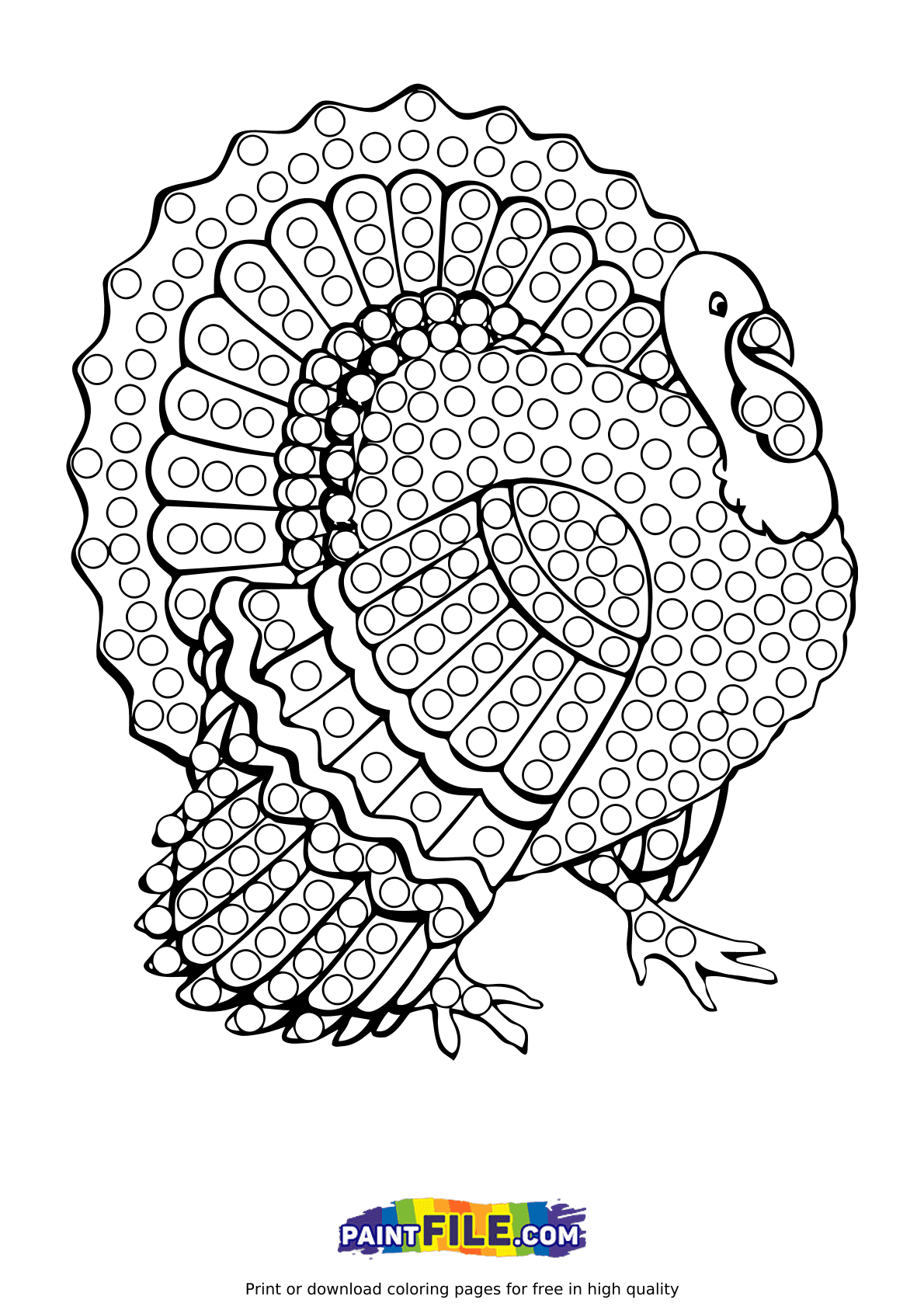 Pop It Turkey Coloring Page