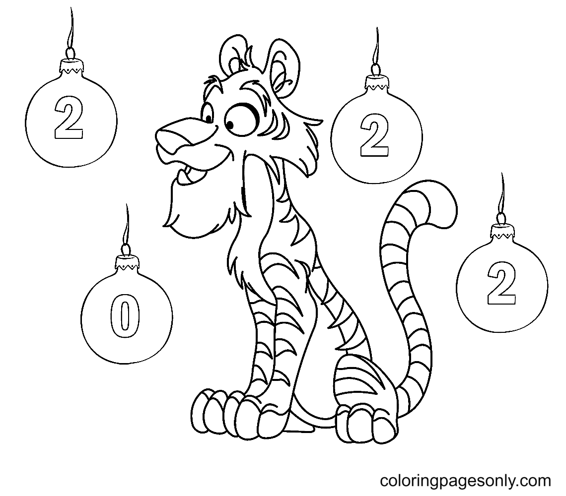 2022 Tiger Coloring Pages