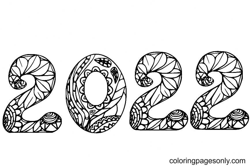 2022 Zentangle Coloring Page