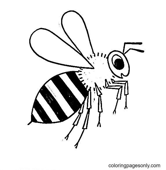 A Bee Coloring Page