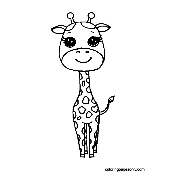 A Cartoon Giraffe Coloring Pages