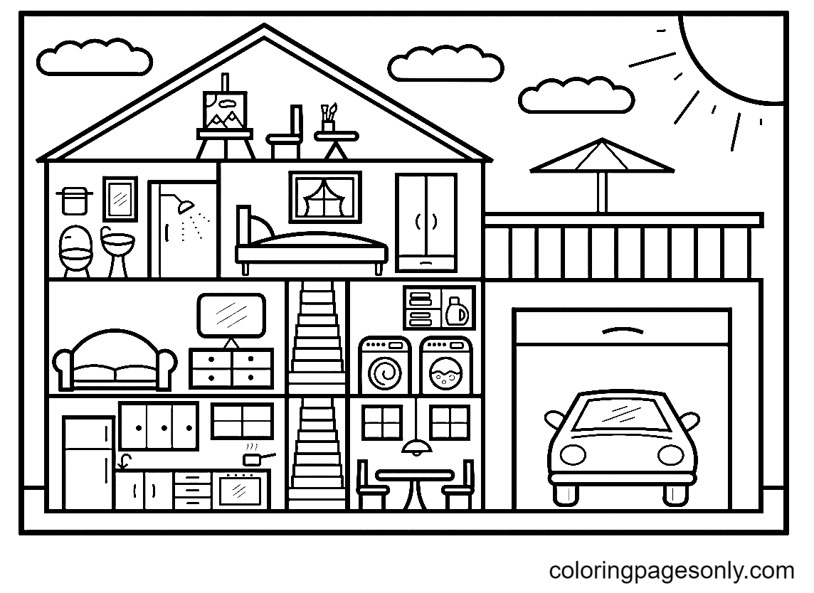 House Coloring Pages Coloring Pages For Kids And Adults