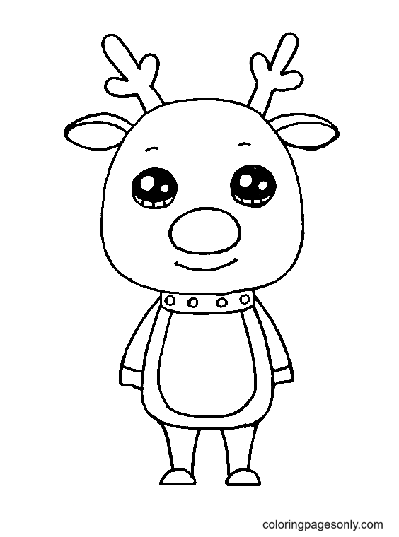 Adorable Baby Rudolph Coloring Page