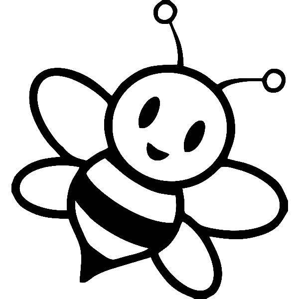 Schattige Bumble Bee Kleurplaat