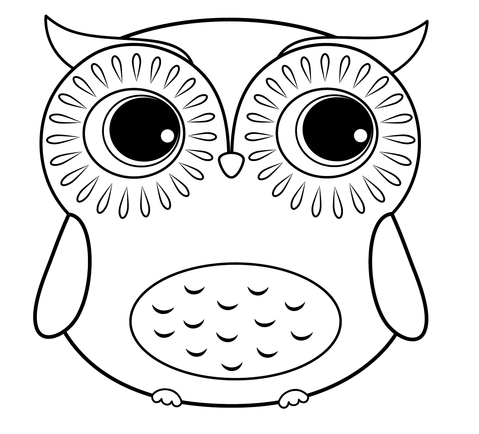 Adorable Cartoon Owl Coloring Pages