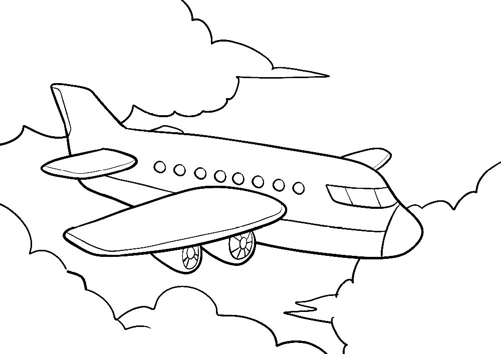 Airplane Free For Kids Coloring Page