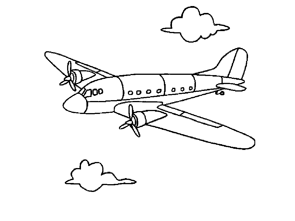 Airplane Free to Print Coloring Page
