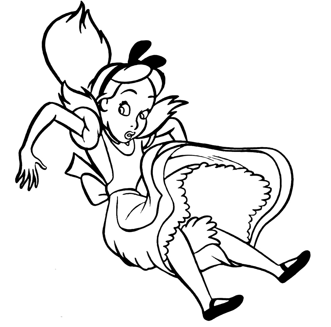Alice Falling Coloring Page