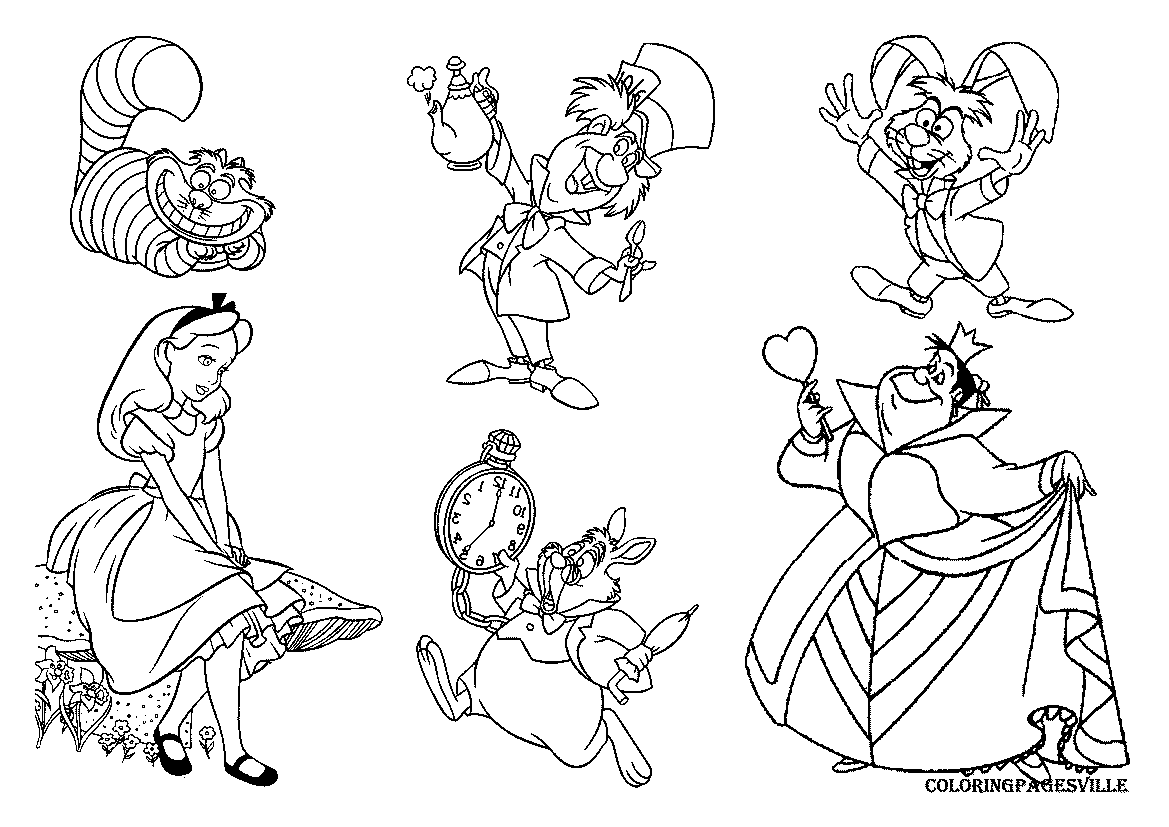 Alice In Wonderland to print Coloring Pages