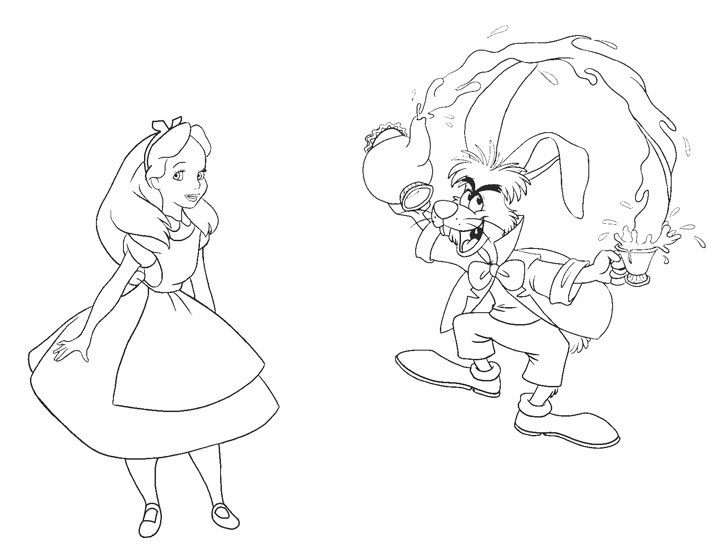 爱丽丝梦游仙境中的爱丽丝和三月兔