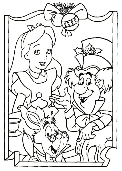 Alice in Wonderland for Kids Coloring Page