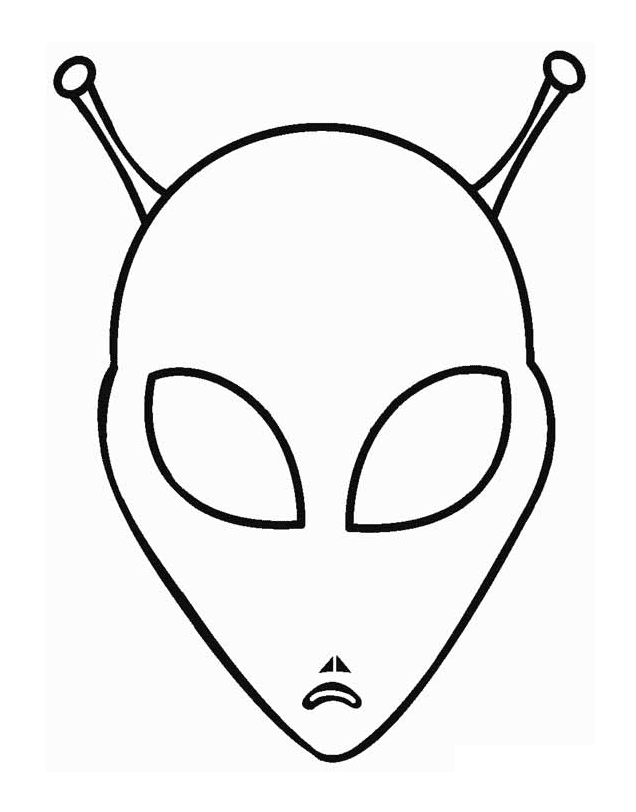 Alien Head Gratis kleurplaat
