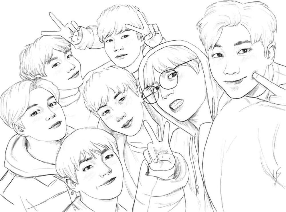 All BTS Coloring Page