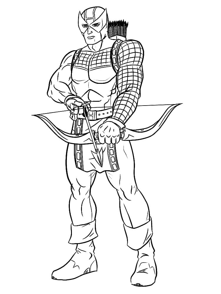 Amazing Hawkeye Coloring Page