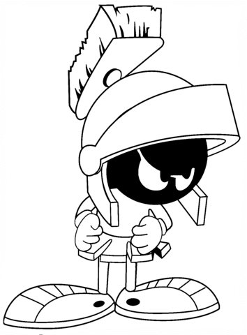 Angry Marvin the Martian Coloring Page