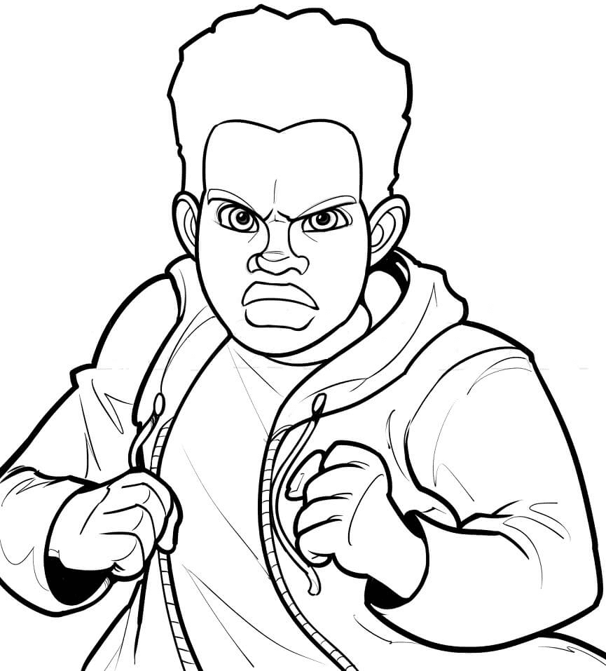 Angry Miles Morales Coloring Page