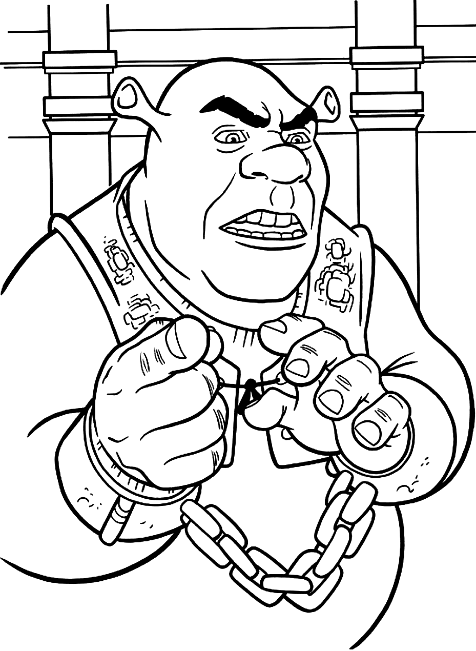 Angry Shrek Coloring Pages