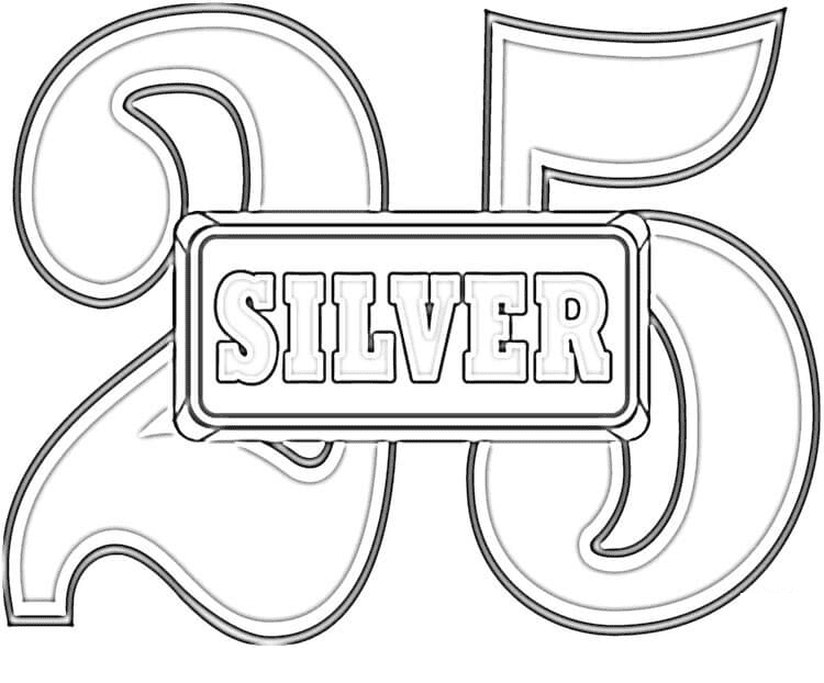 Anniversary 25 Silver Wedding Coloring Pages