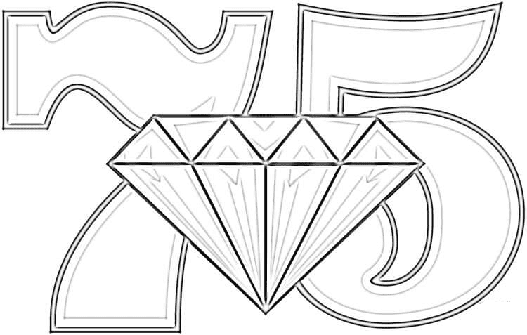 Anniversary 75 Years Diamond Wedding Coloring Pages