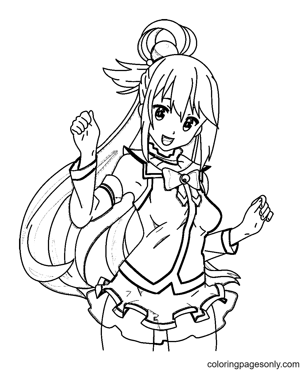 Anime Aqua Coloring Pages